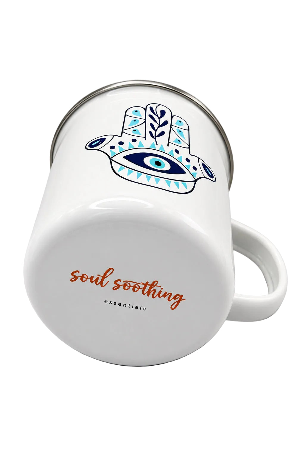 Blue Hamza Hand Enamel Mug - 12oz
