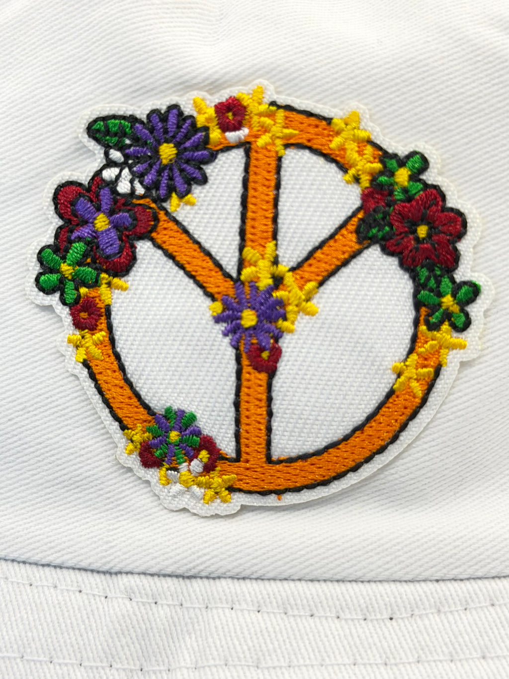 Embroidered Peace & Love Bucket Hat