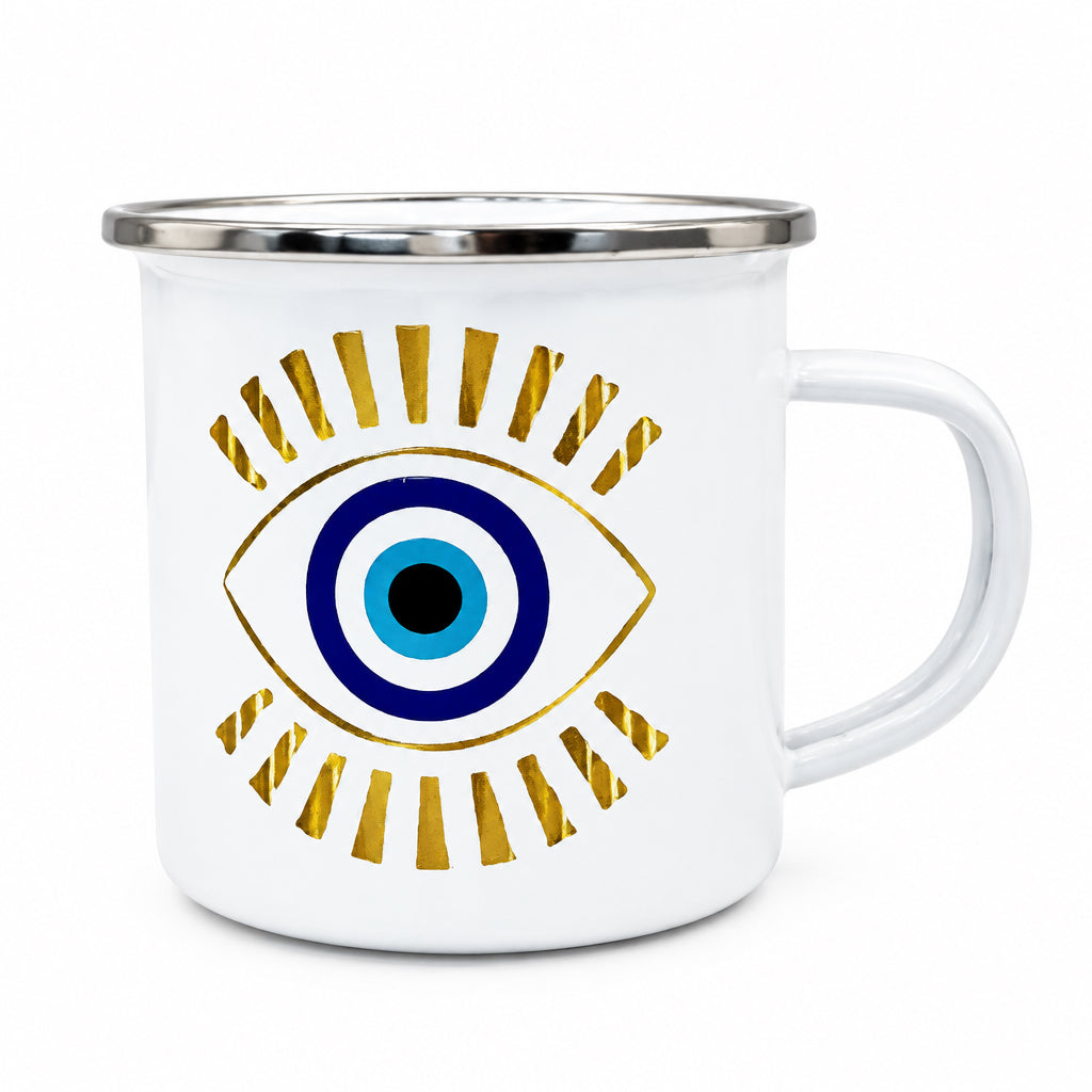 Paved Turkish Eye Enamel Mug - 12oz