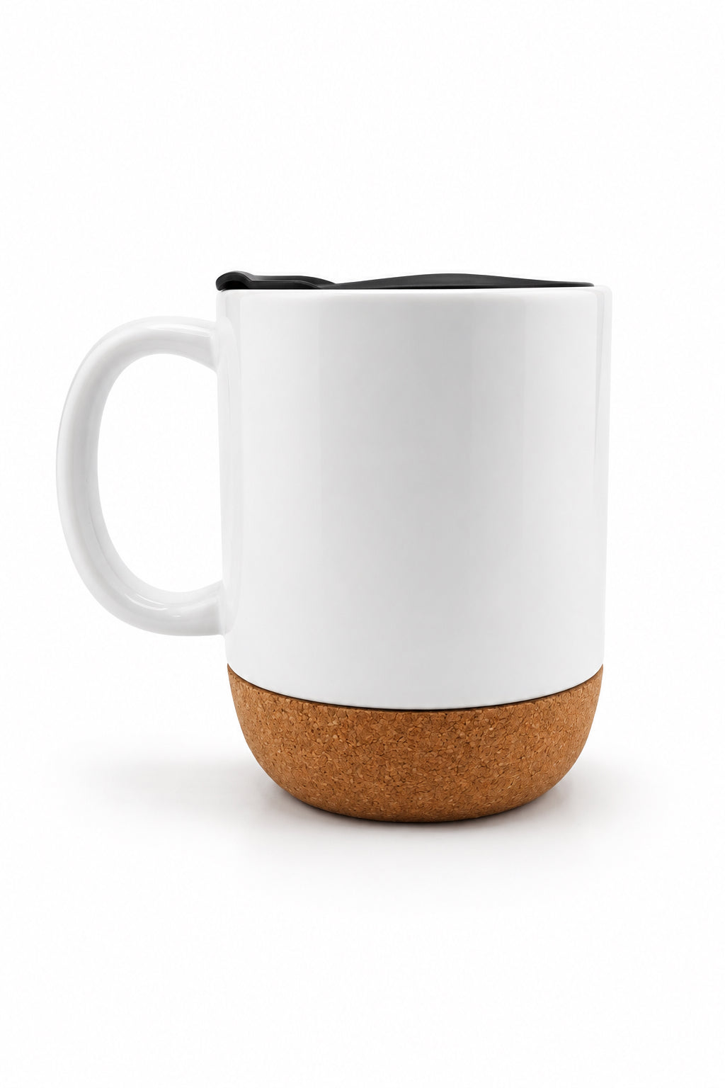 No Bad Vibes Ceramic Mug w/Cork Base & Plastic Lid - 15oz