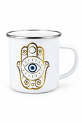Golden Hamza Hand Enamel Mug - 12oz