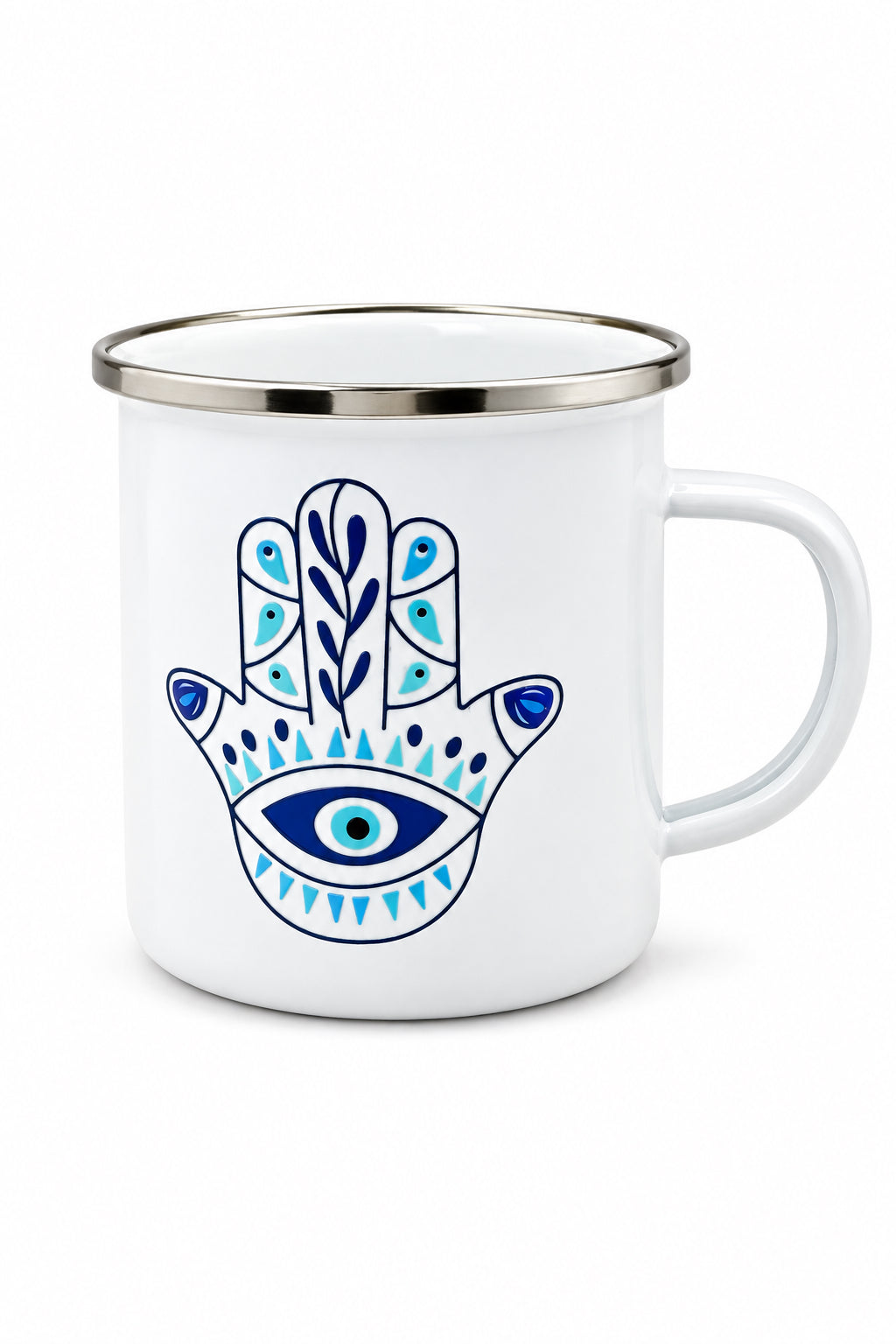 Blue Hamza Hand Enamel Mug - 12oz
