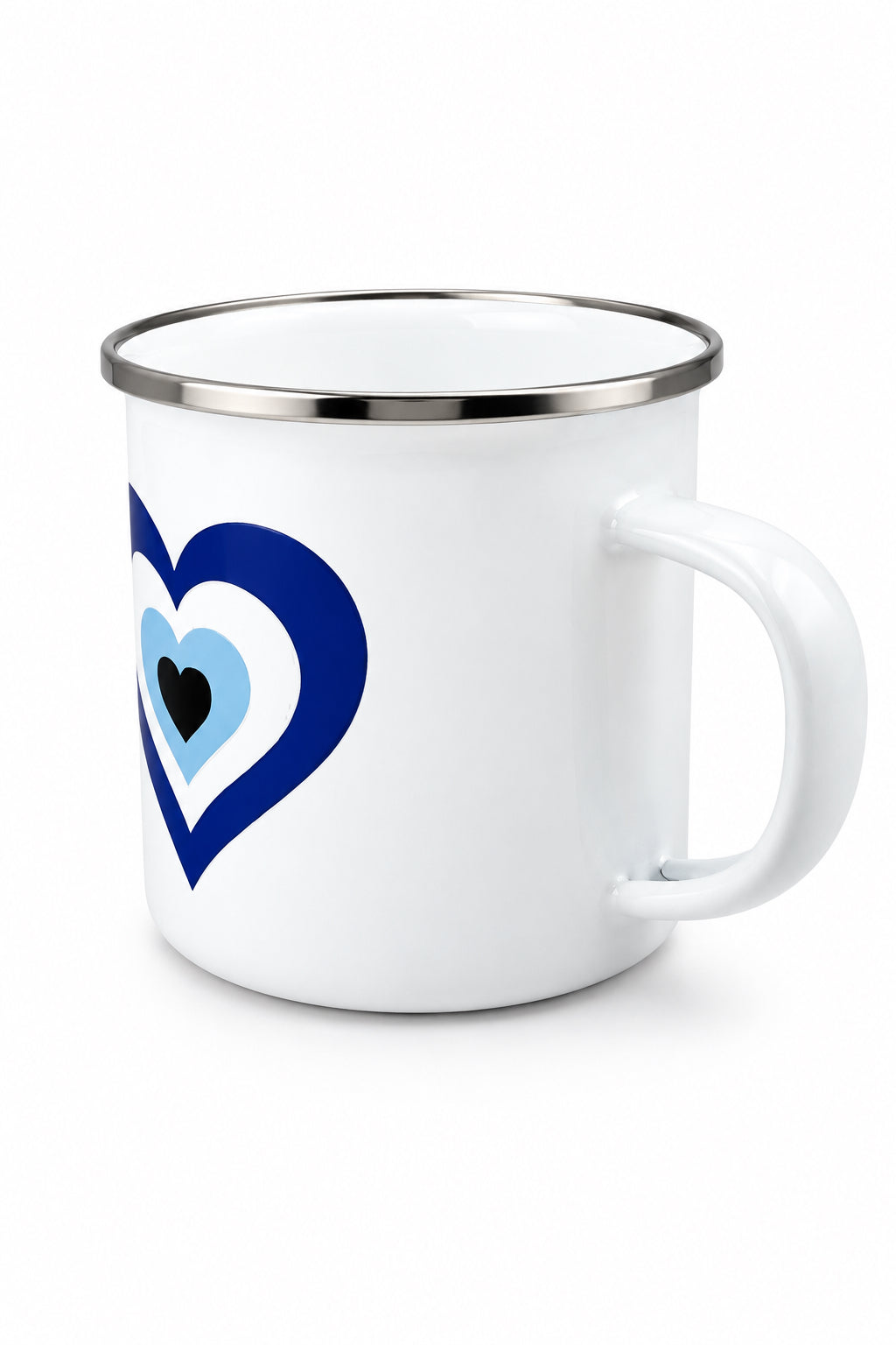 Blue Heart Enamel Mug - 12oz