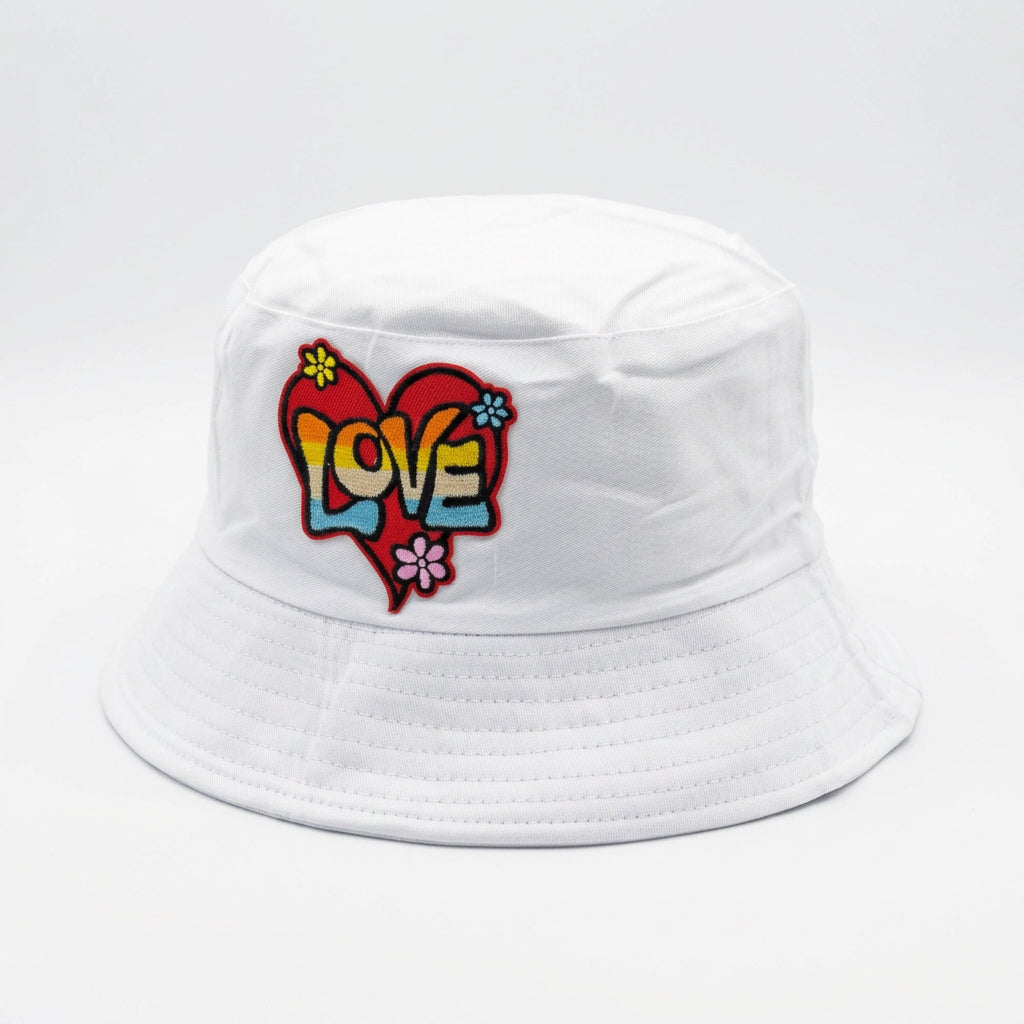 Embroidered Love Heart Bucket Hat