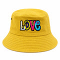 Yellow Embroidered Bucket Hat - LOVE