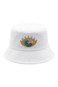 Embroidered Beach Vibes Lucky Eyes Bucket Hat
