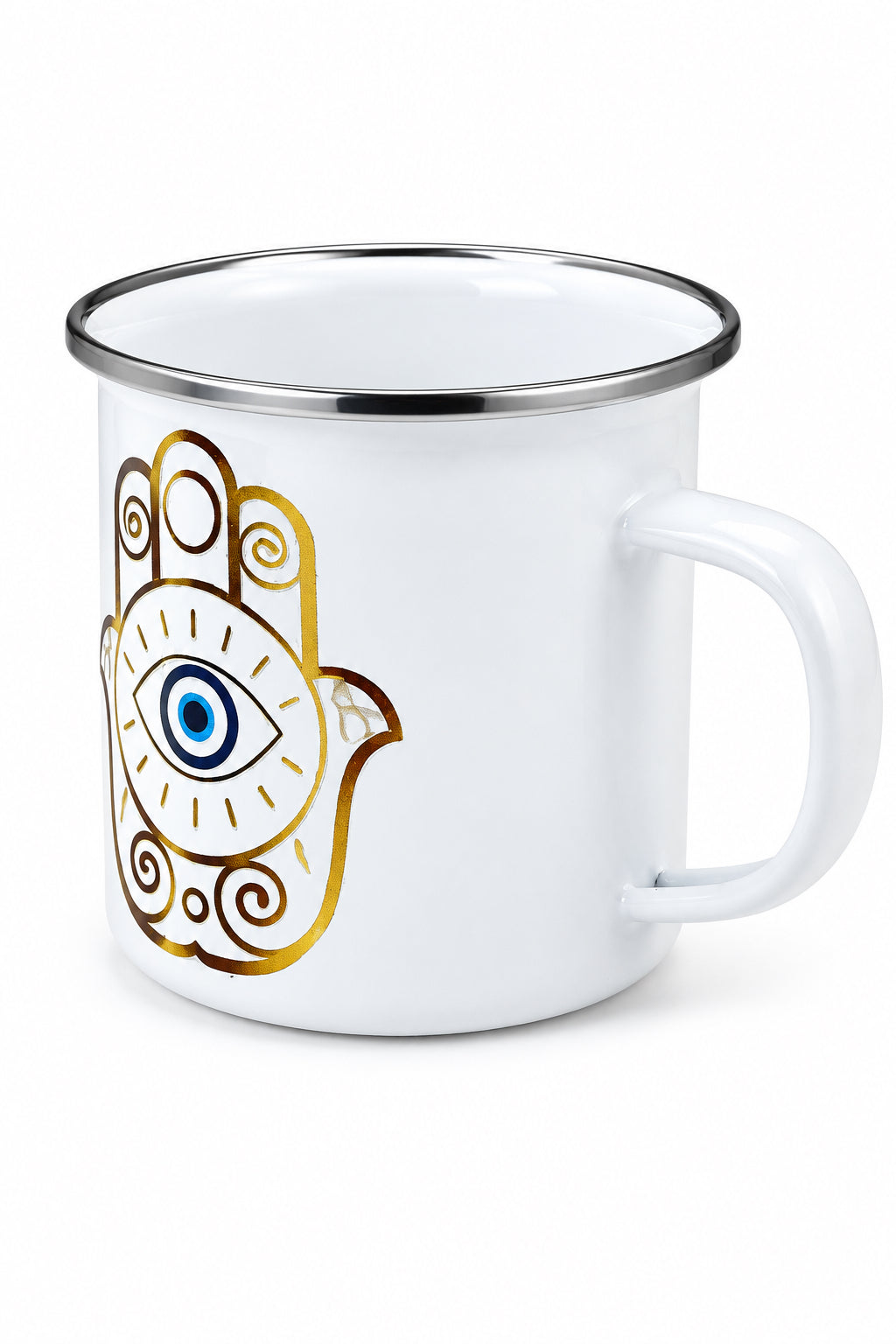Golden Hamza Hand Enamel Mug - 12oz