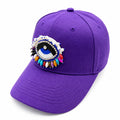 Purple Beaded Turkish Eye Baseball Cap
