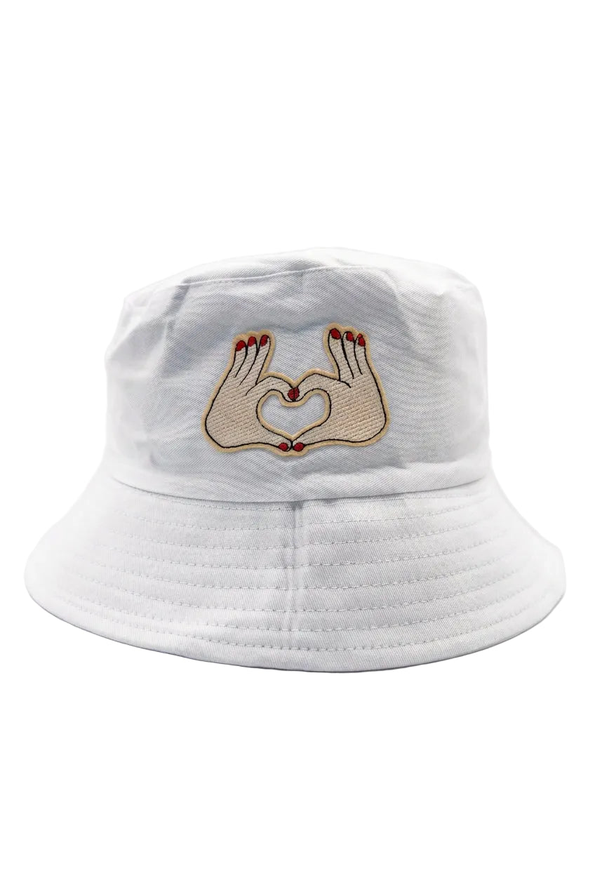 Embroidered Love Hands Bucket Hat