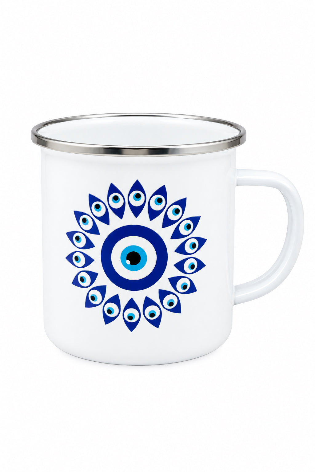Multiple Mini Turkish Eyes Enamel Mug - 12oz
