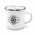 Double Lid Turkish Eye Enamel Mug - 12oz