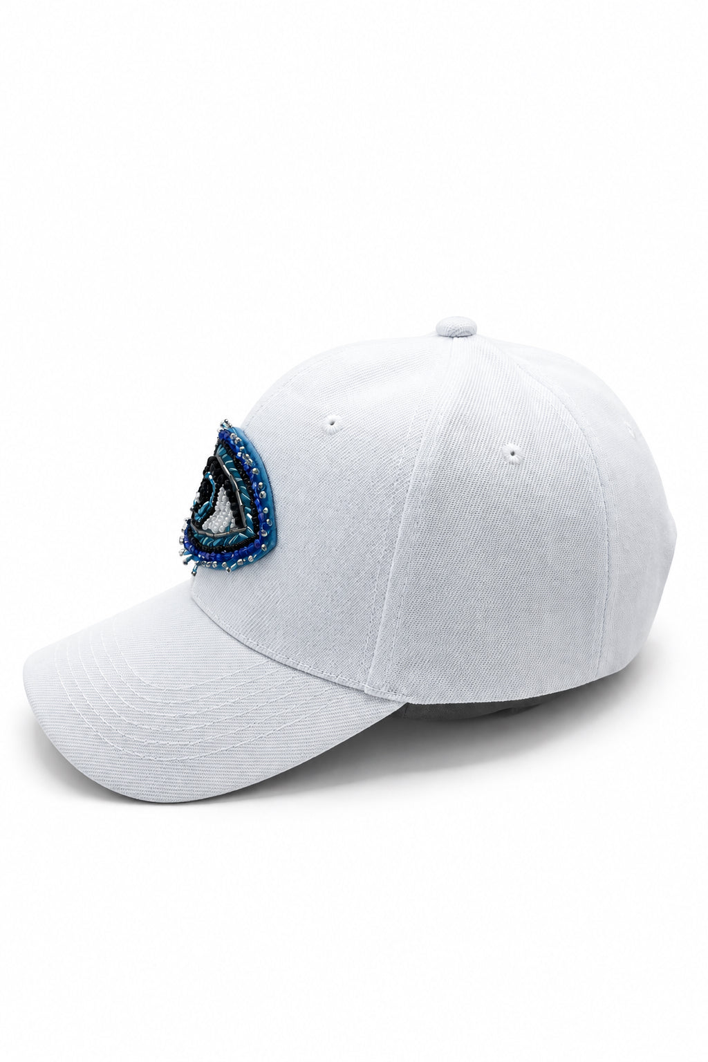 Sparkling Beaded Blue Eye Hat
