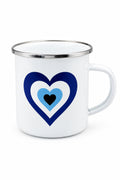 Blue Heart Enamel Mug - 12oz