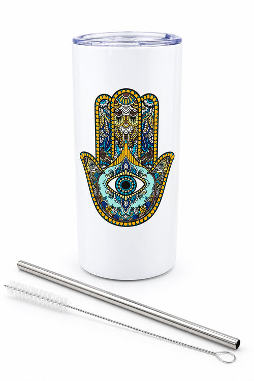 Blue Hamsa Hand Medium Tumble Thermal Cup (12oz)
