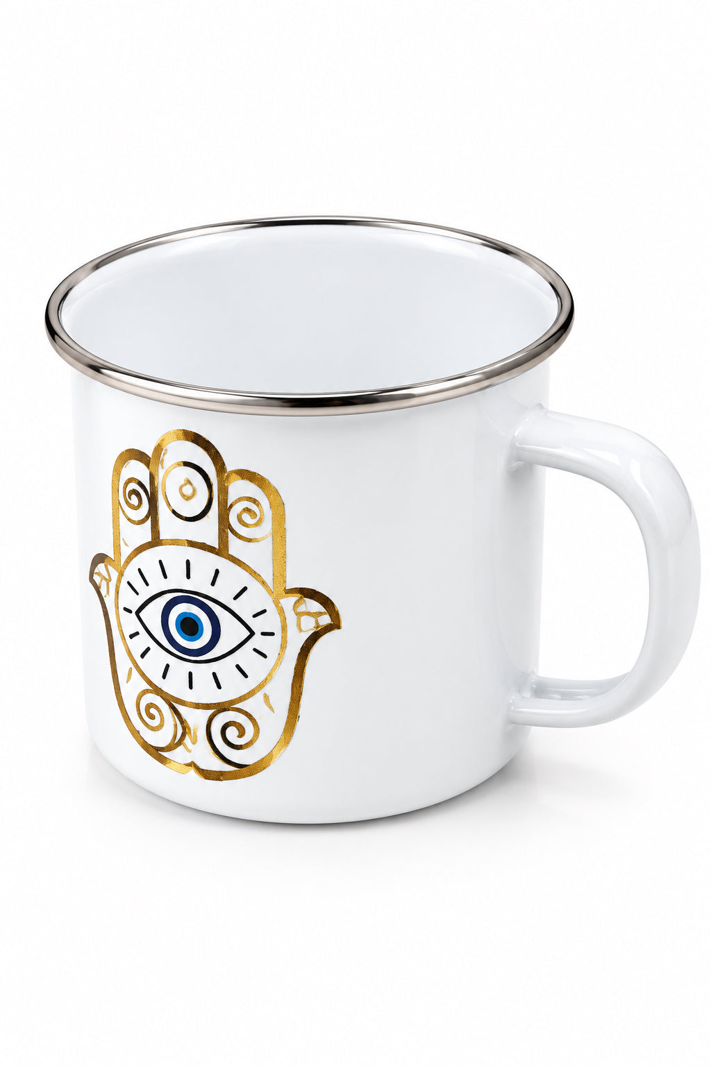 Golden Hamza Hand Enamel Mug - 12oz