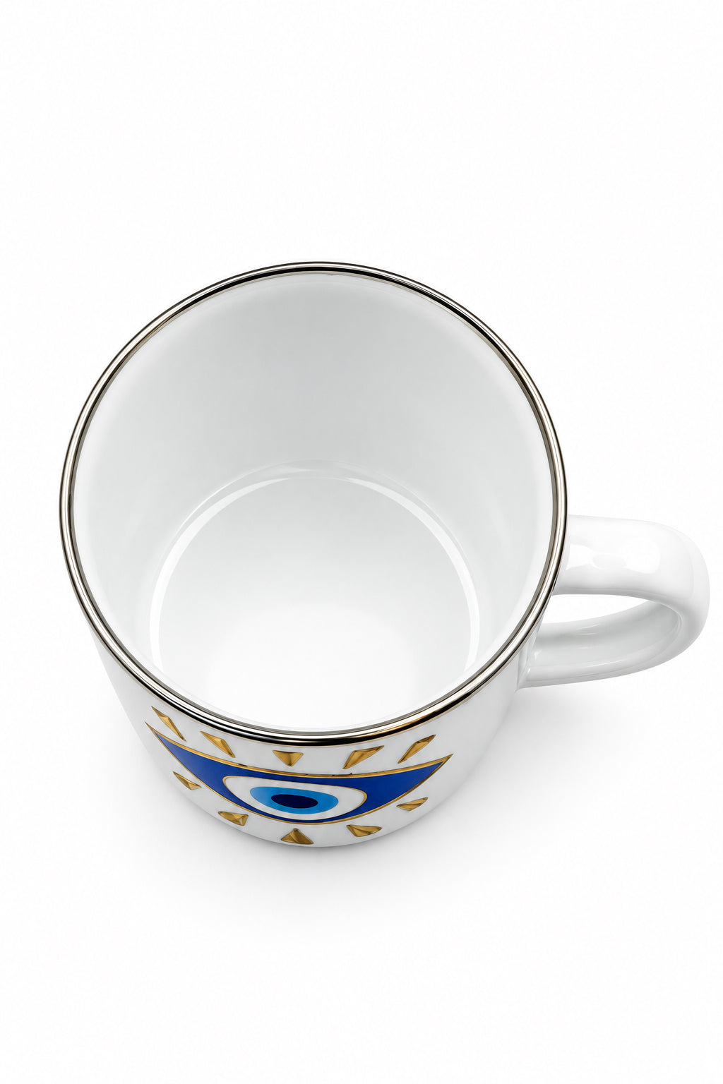 Bronze Blue Turkish Eye Enamel Mug - 12oz