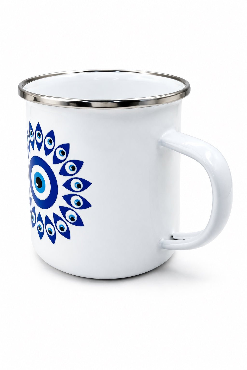 Multiple Mini Turkish Eyes Enamel Mug - 12oz
